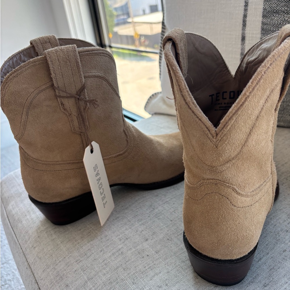 Tecovas Lucy Tan Suede Ankle Cowgirl Boots Size 9B - Picture 7 of 8